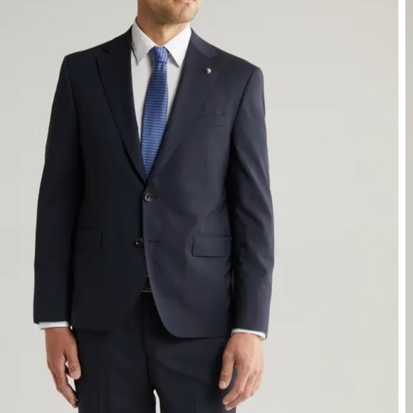 New Jack Victor Esprit Wool Suit Jacket Blazer Black Sz 38S - Picture 1 of 16